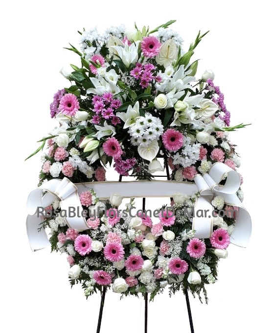 Corona Funeraria Rosa Variada