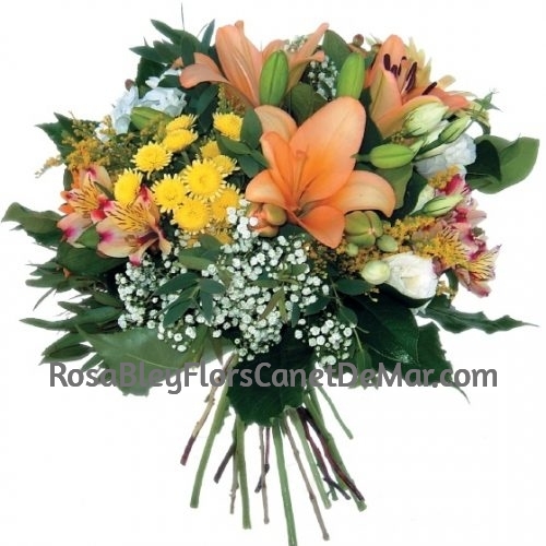 bouquet tonos naranjas