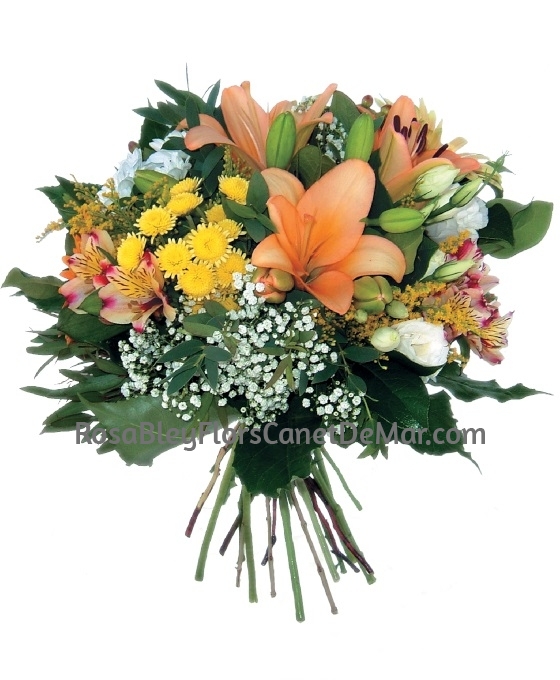 bouquet tonos naranjas